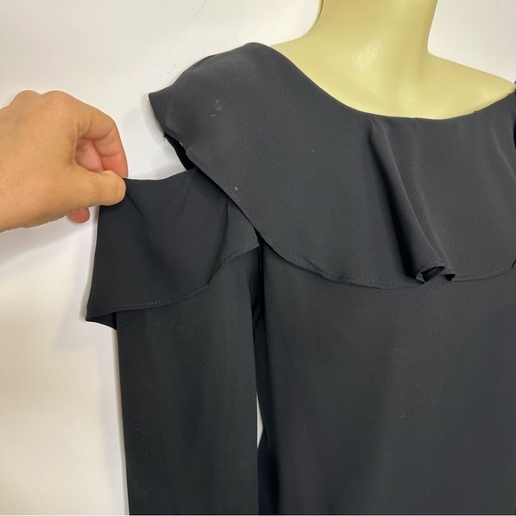 By Together Black Ruffled Long Sleeve Blouse - Picture 5 of 9